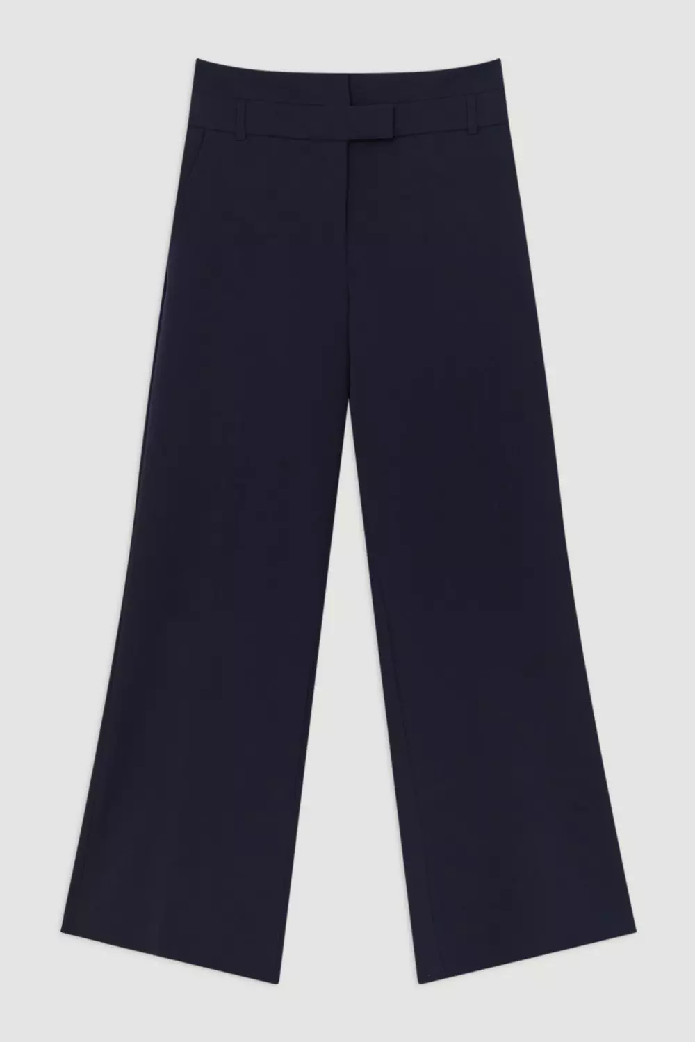 Navy Tailored Belted Wide Leg Trousers alternative image