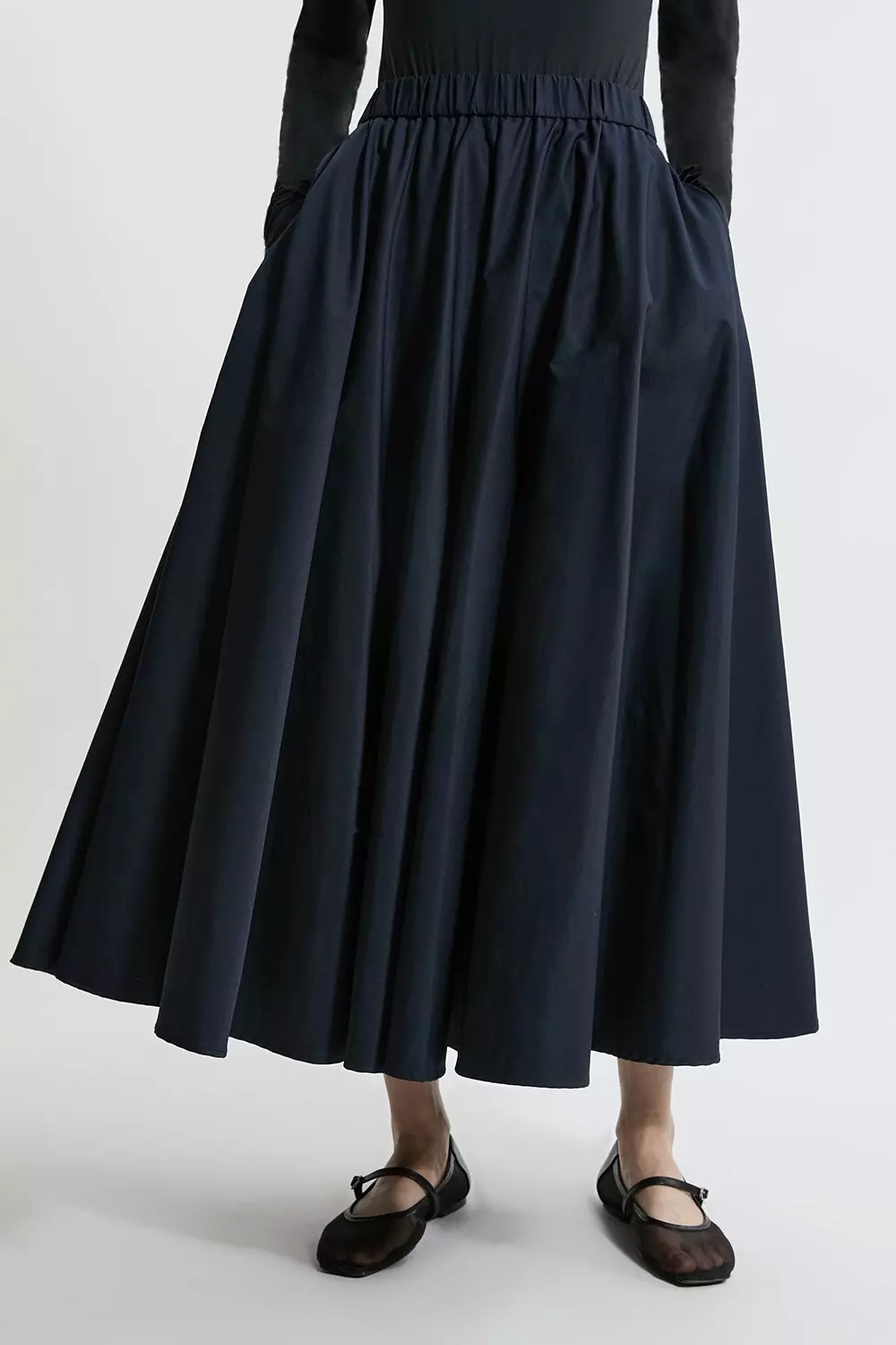 Navy Tailored Full Maxi Skirt alternative image