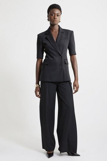 Tailored Panelled Wide Leg Pants black