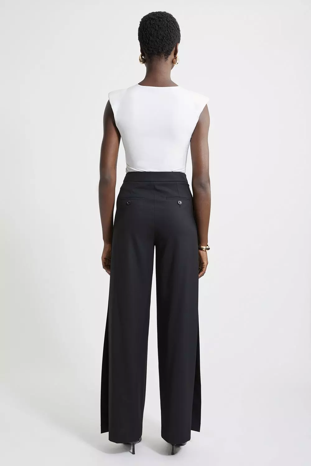 Tailored Panelled Wide Leg Trousers | Karen Millen