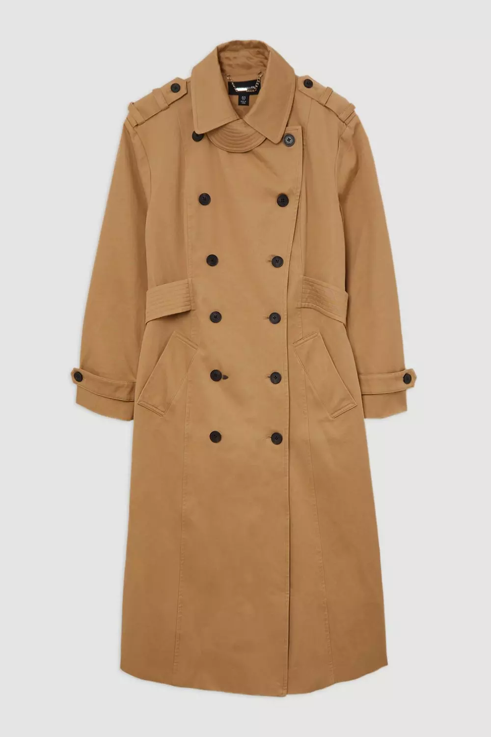 Orders Cabi Coat Womens X Small Tan Knit Double Breasted Front Tie Trench Jacket Cotton