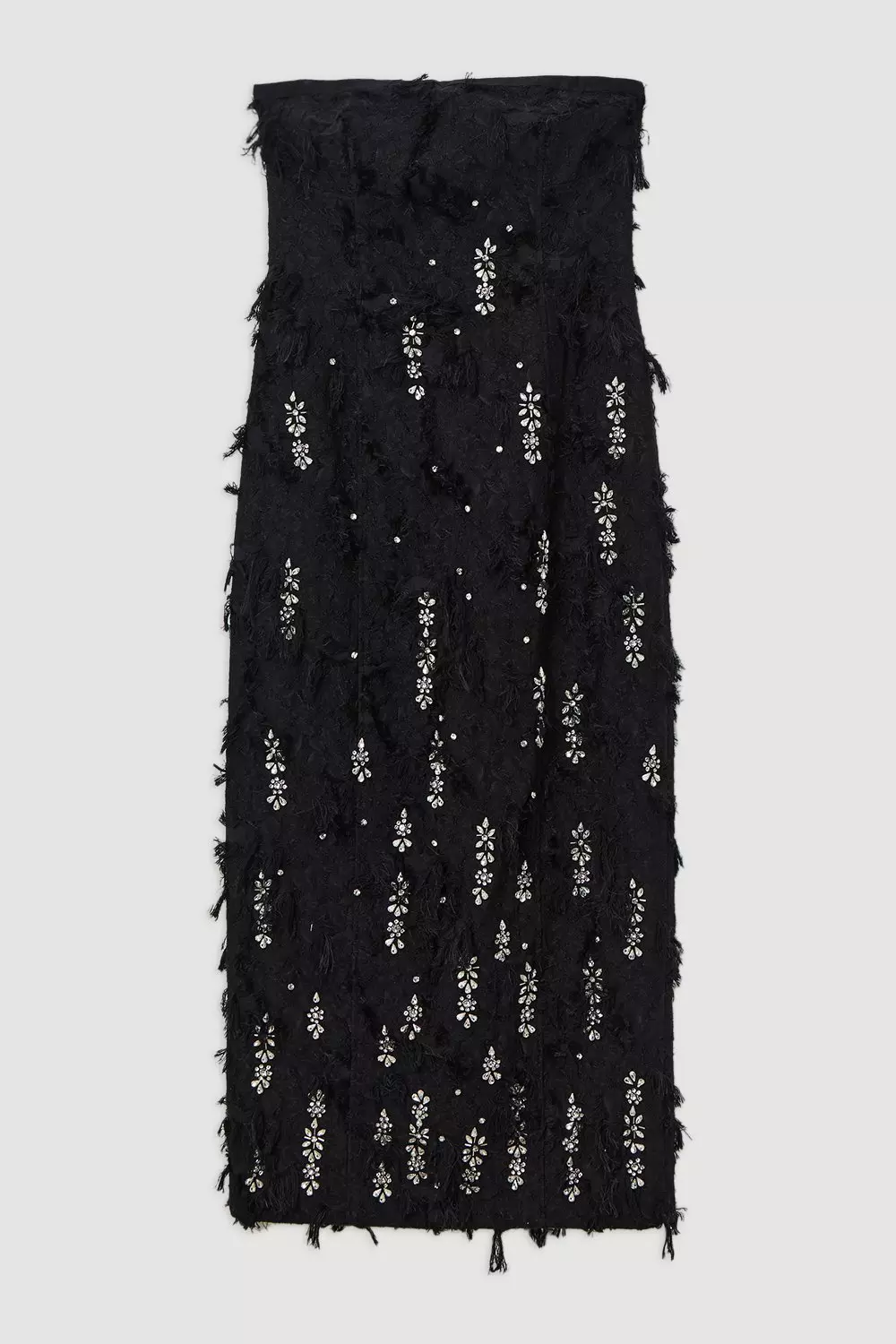 Crystal Embellished Textured Jacquard Bandeau Tailored Midaxi Dress | Karen  Millen