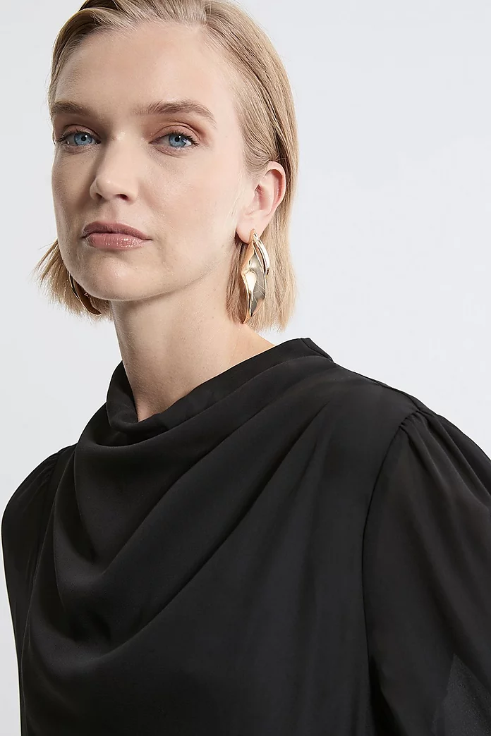 Pintuck Shoulder Detail Georgette Woven Blouse | Karen Millen Pintuck Shoulder Detail Georgette Woven Blouse | Karen Millen