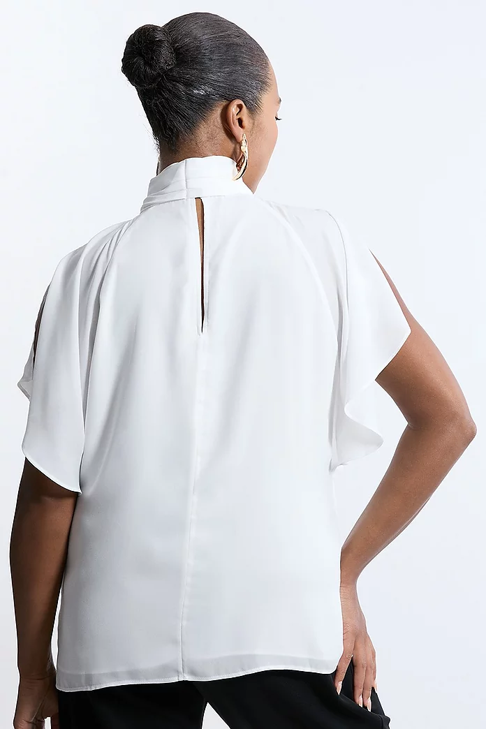 Plus Size Pussy Bow Tie Woven Georgette Blouse | Karen Millen Plus Size Pussy Bow Tie Woven Georgette Blouse | Karen Millen