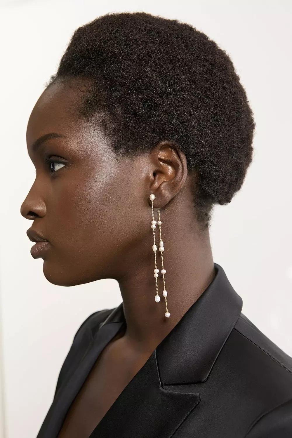 Freshwater Pearl Double Drop Long Earring Karen Millen