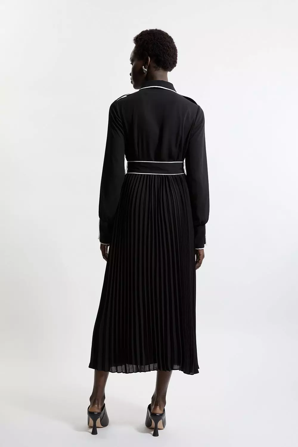 KAREN MILLEN マキシ ドレス ロング Vネック ニット ブラック Cashmere Blend Sleeveless Roll Neck Maxi Knit Dress | Karen