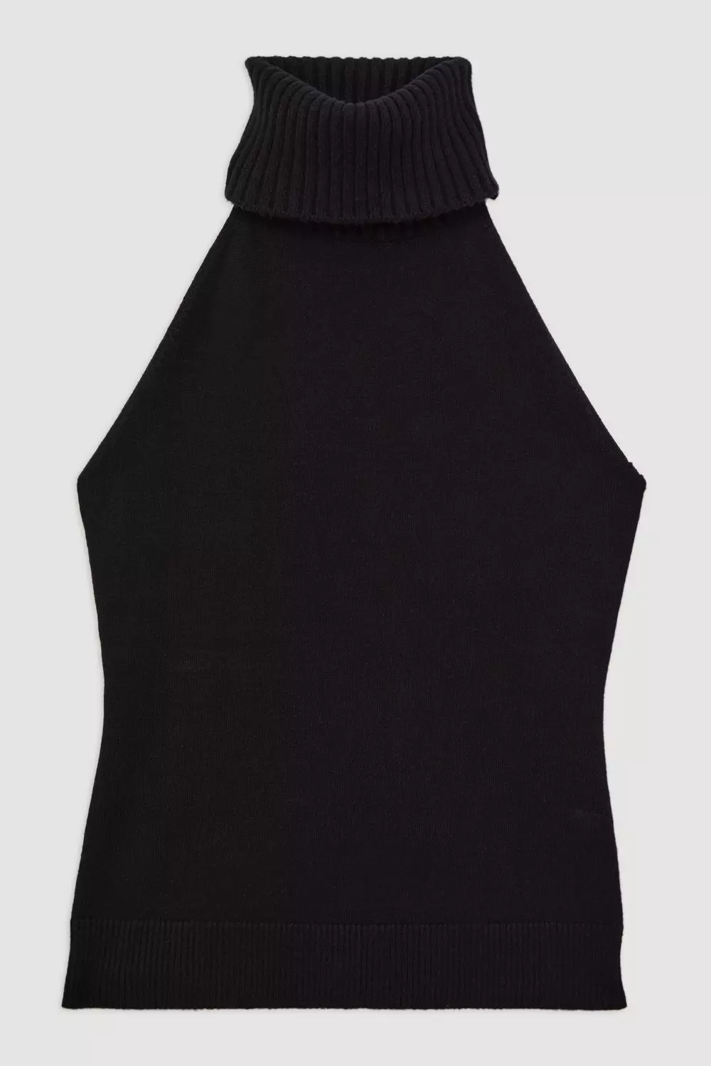 Sleeveless roll neck knit deals