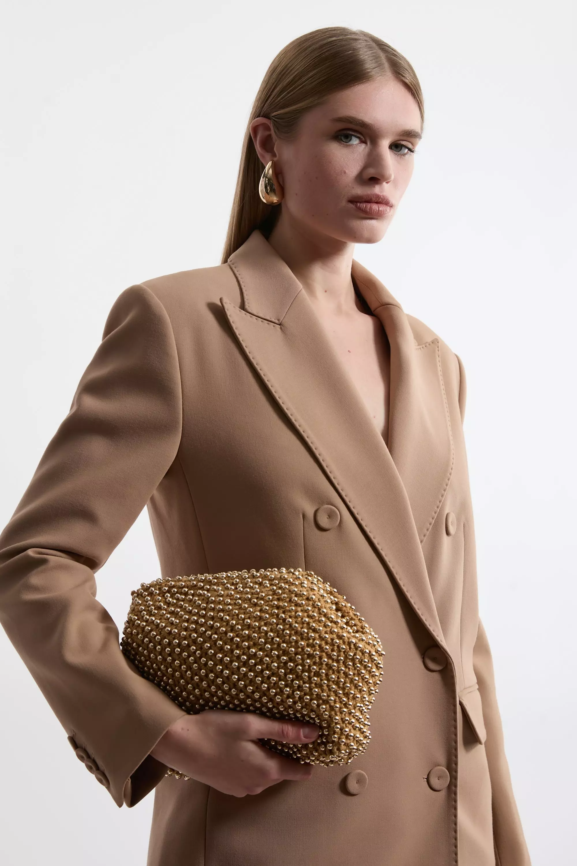 Pearl Slouchy Clutch Bag Karen Millen