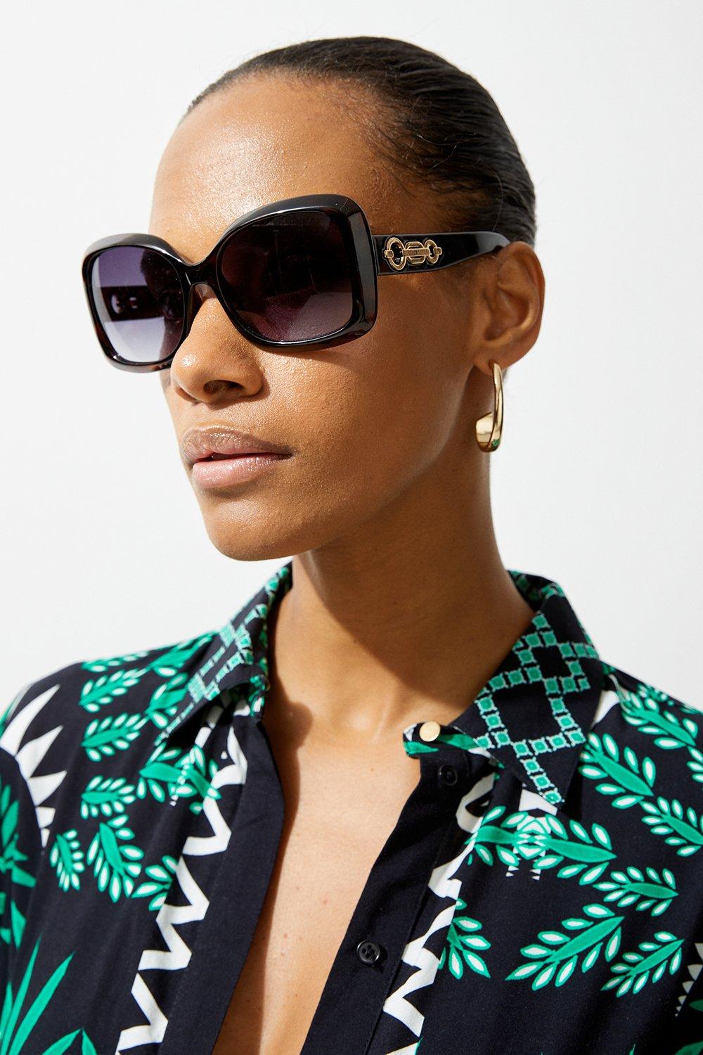 Dark brown Tortoise Shell Gold Detail Sunglasses