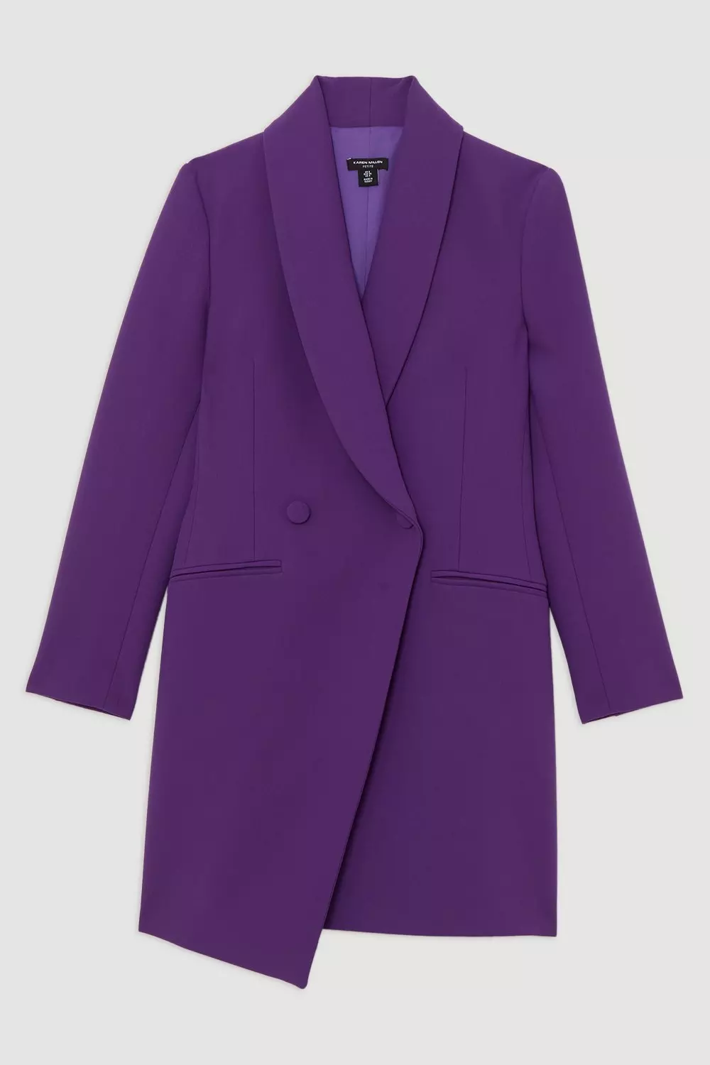 関送込【KAREN MILLEN】ジップスルーマルチステッチミニドレス Tailored Viscose Zip Through Multi Stitch Mini Dress | Karen