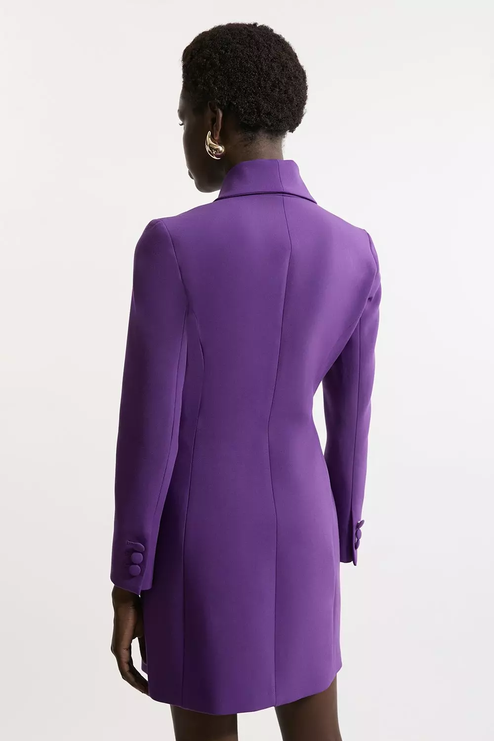 KAREN MILLEN*コンパクトストレッチ テイラード ブレザー Compact Stretch Stab Stitch Asymmetric Wrap Tailored Blazer