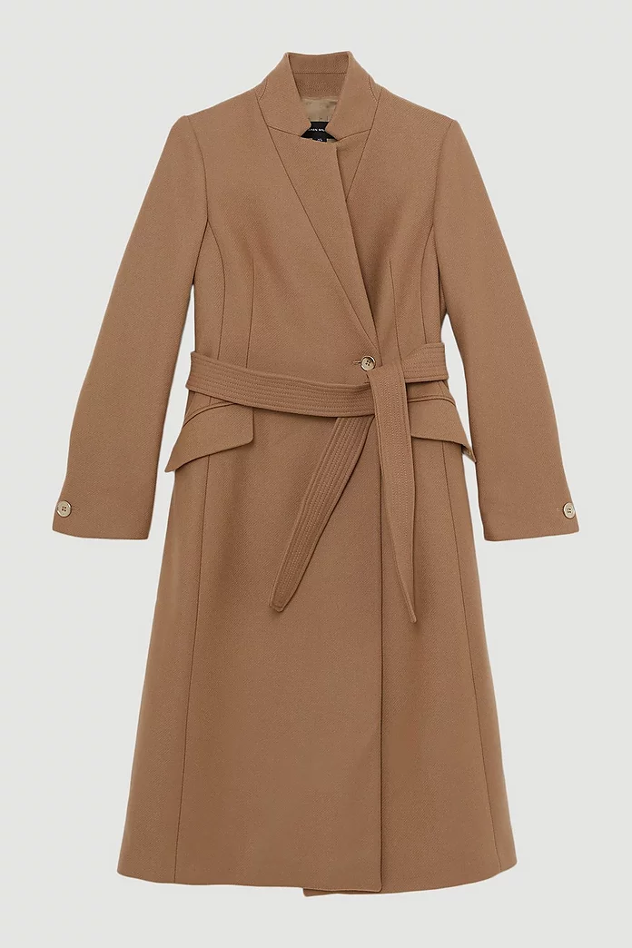 Premium Italian Manteco Wool Investment Notch Neck Midi Coat Premium Italian Manteco Wool Investment Notch Neck Midi Coat