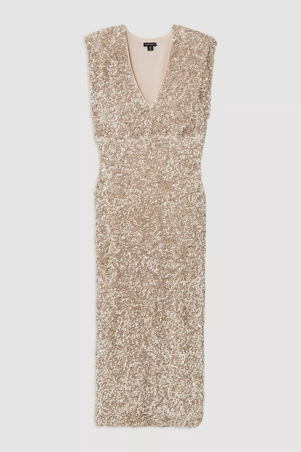 Petite Textured Sequin Sleeveless Midi Dress | Karen Millen