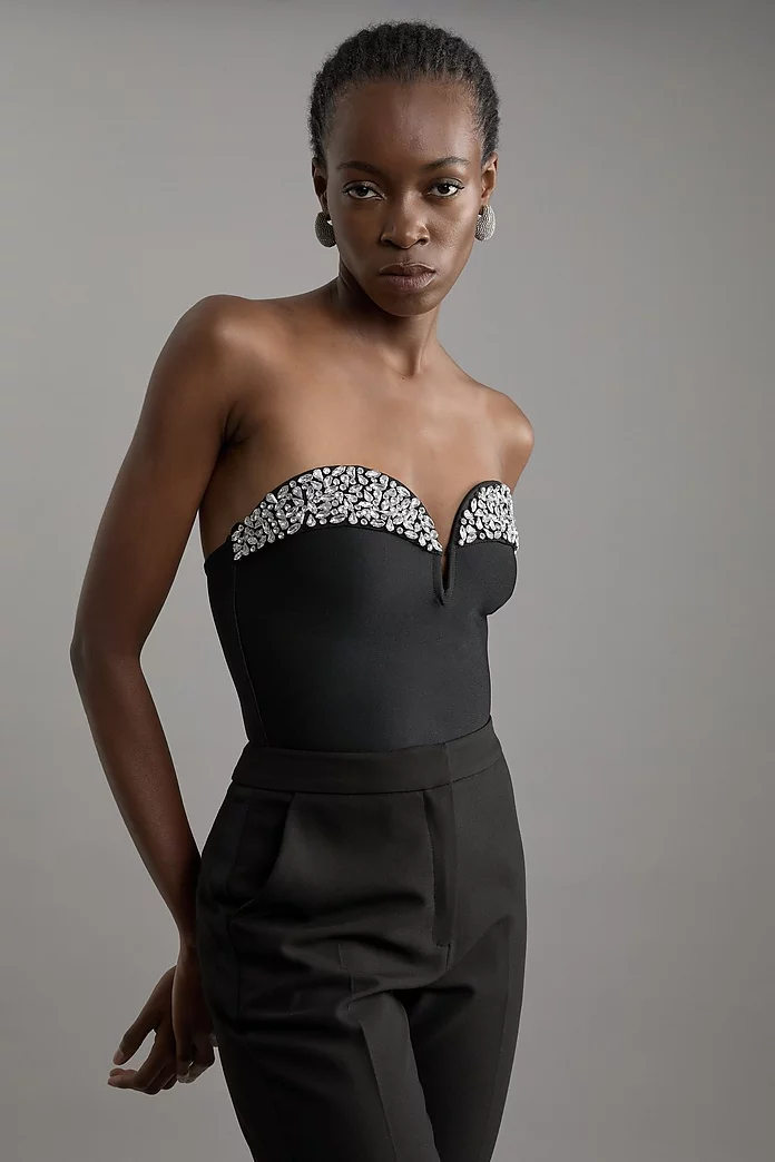 Figure Form Bandage Crystal Embellished Corset Top | Karen Figure Form Bandage Crystal Embellished Corset Top | Karen