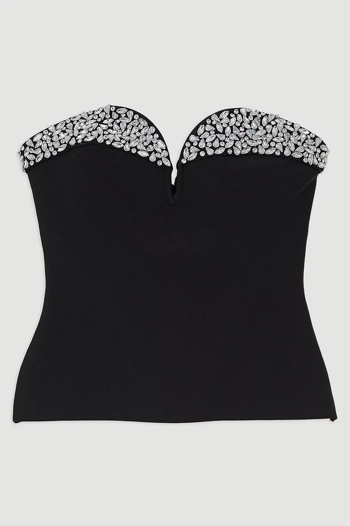 Figure Form Bandage Crystal Embellished Corset Top | Karen Figure Form Bandage Crystal Embellished Corset Top | Karen