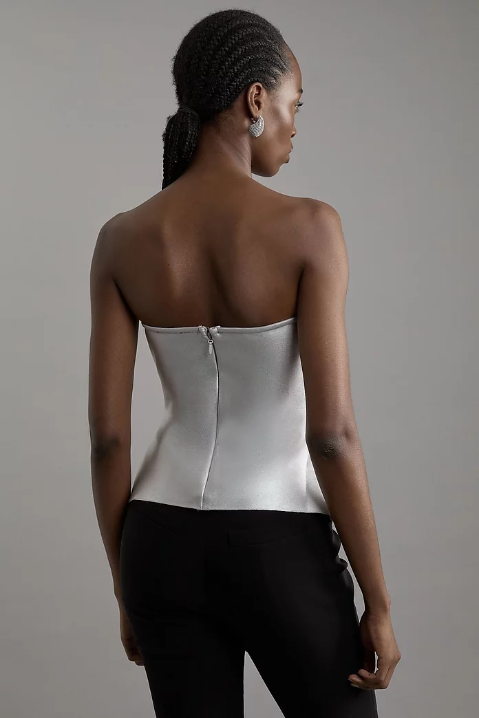 Figure Form Foiled Bandage Crystal Embellished Corset Top Figure Form Foiled Bandage Crystal Embellished Corset Top