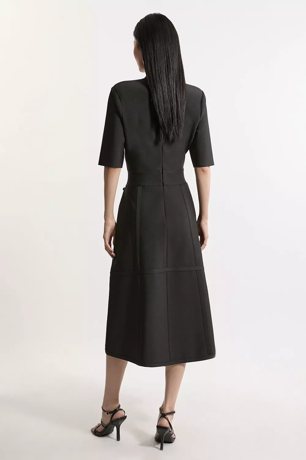 Figure Form Bandage Asymmetric Knit Midi Dress | Karen Millen