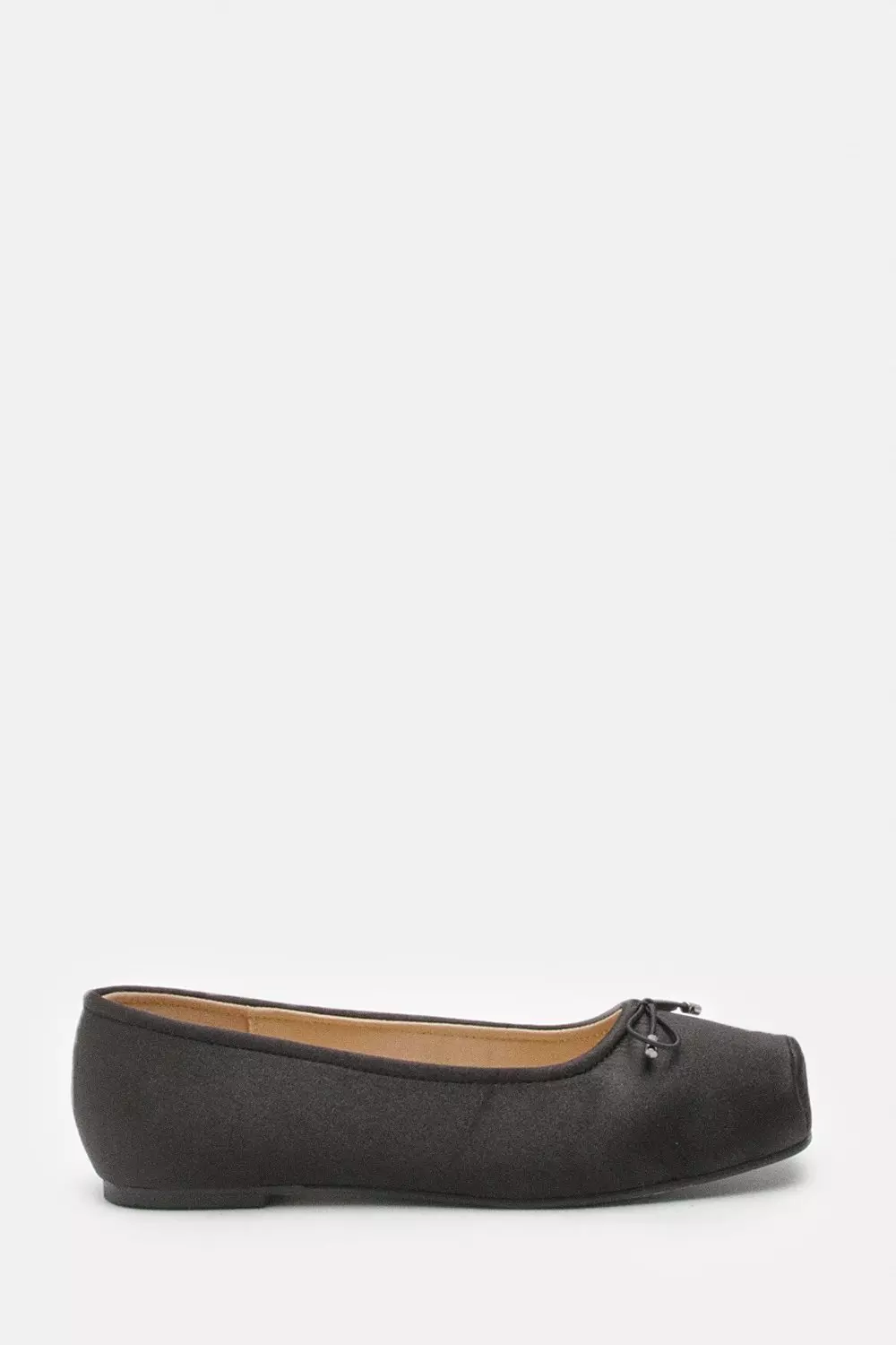 Black Square Toe Satin Ballerina alternative image