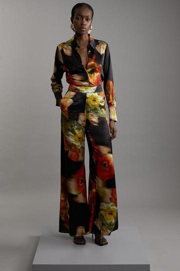 Tall Floral Satin Woven Trouser floral