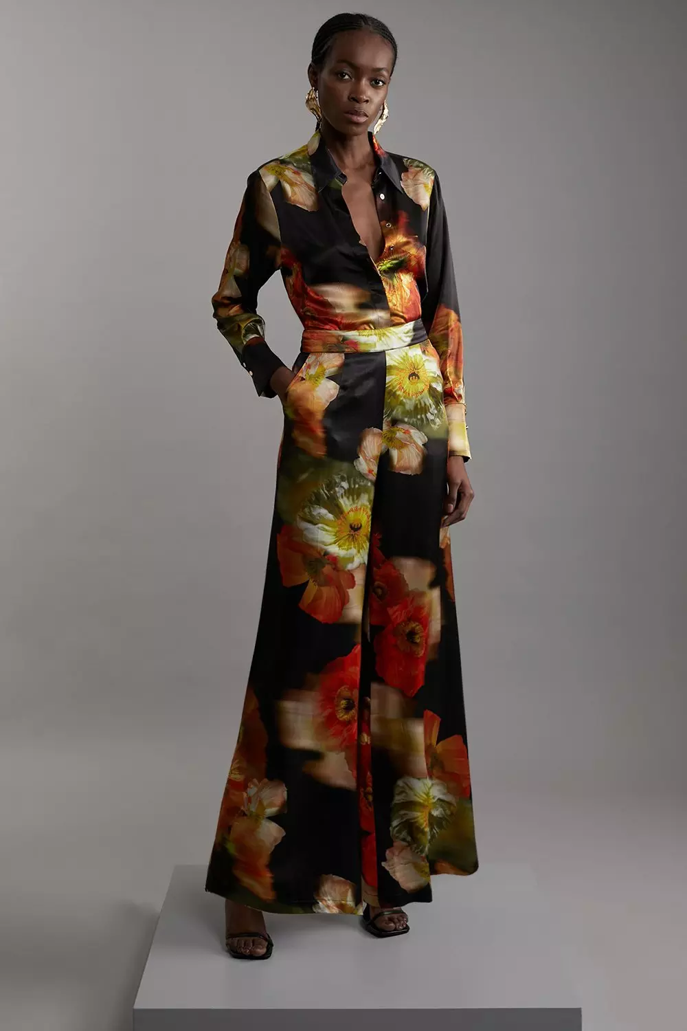 Floral Satin Woven Trouser alternative image