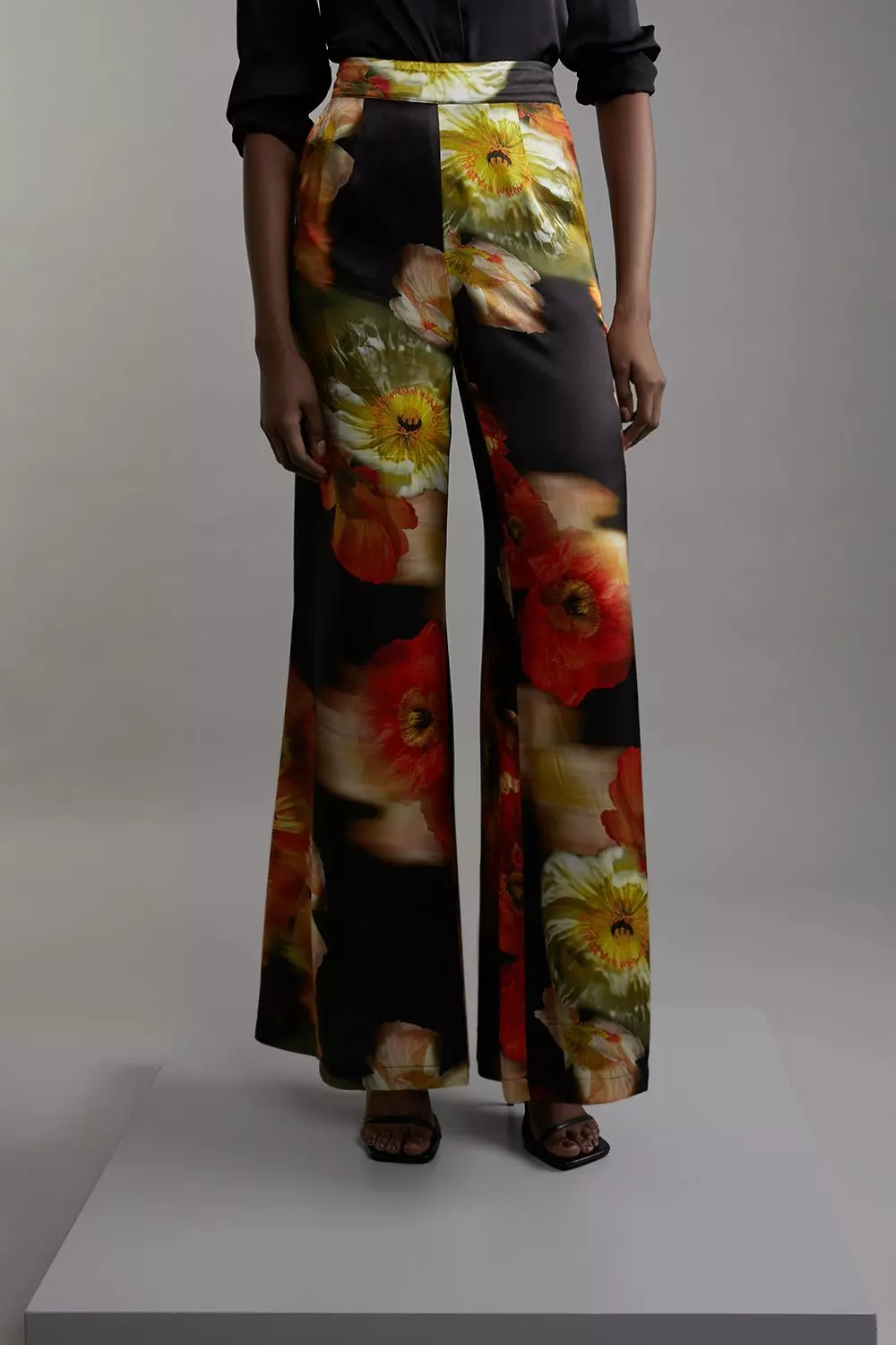 Floral Satin Woven Trouser alternative image