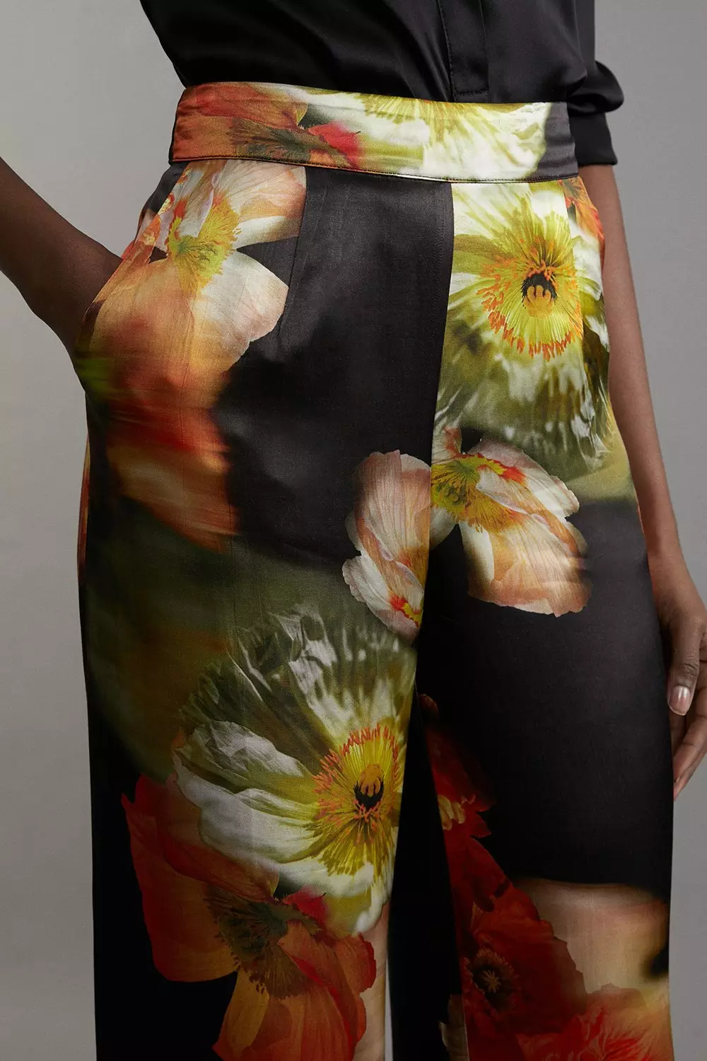 Floral Satin Woven Trouser alternative image