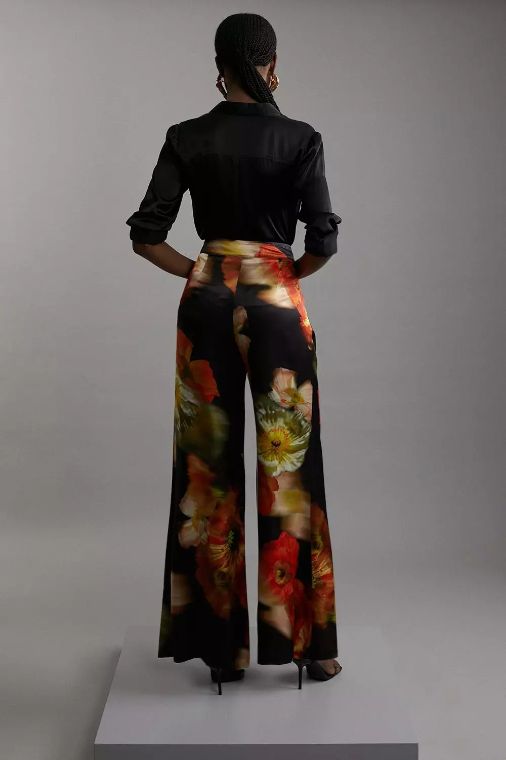 Floral Satin Woven Trouser alternative image