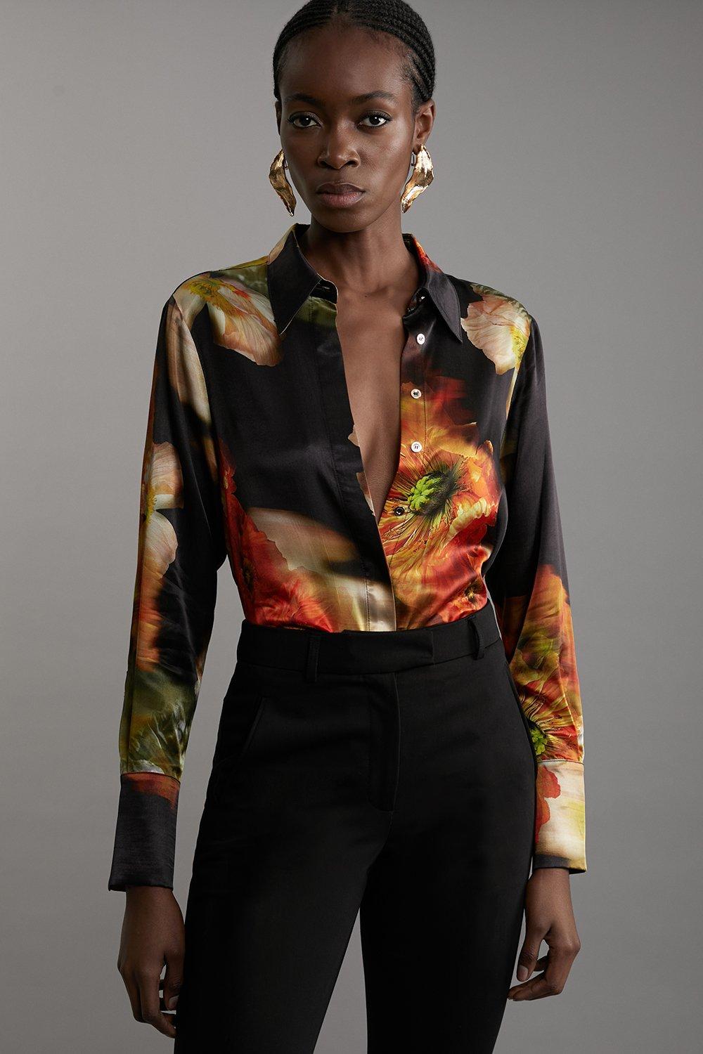 Floral Satin Woven Shirt