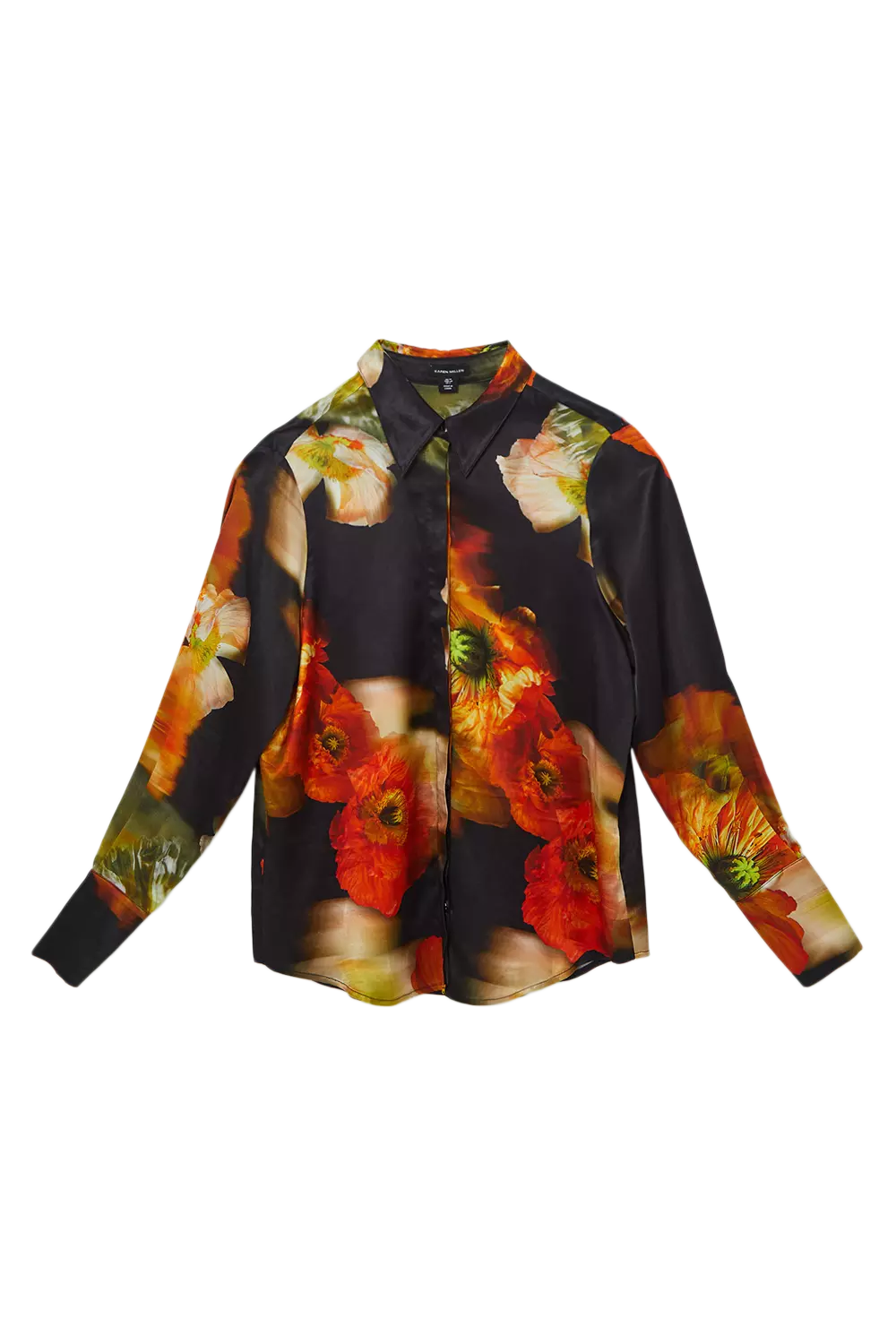 Floral Satin Woven Shirt | Karen Millen