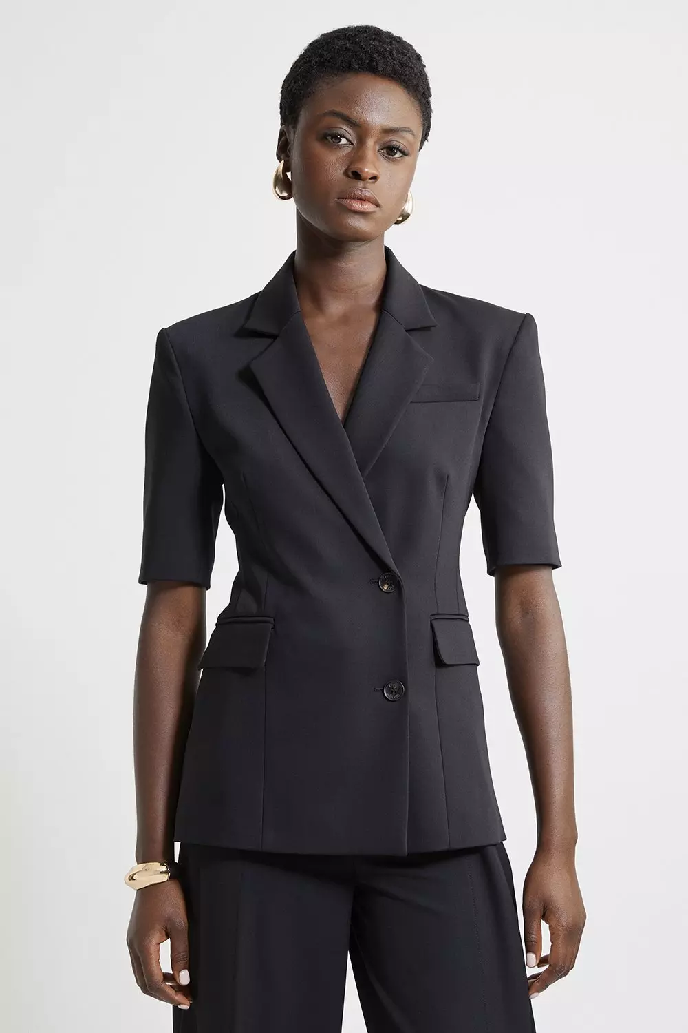 Short sleeve suit jacket womens on sale