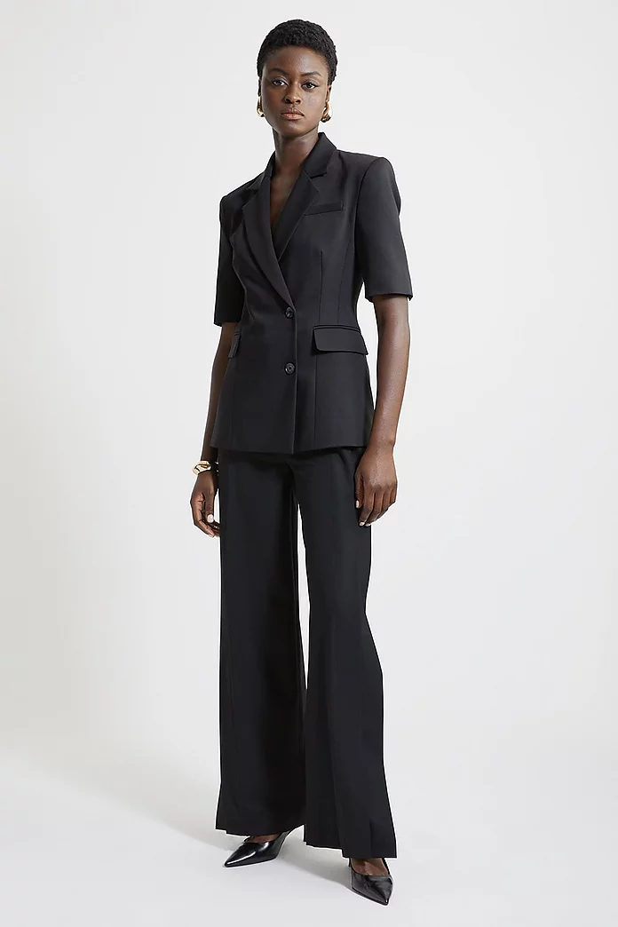 Tall Tailored Short Sleeve Blazer Jacket | Karen Millen Tall Tailored Short Sleeve Blazer Jacket | Karen Millen