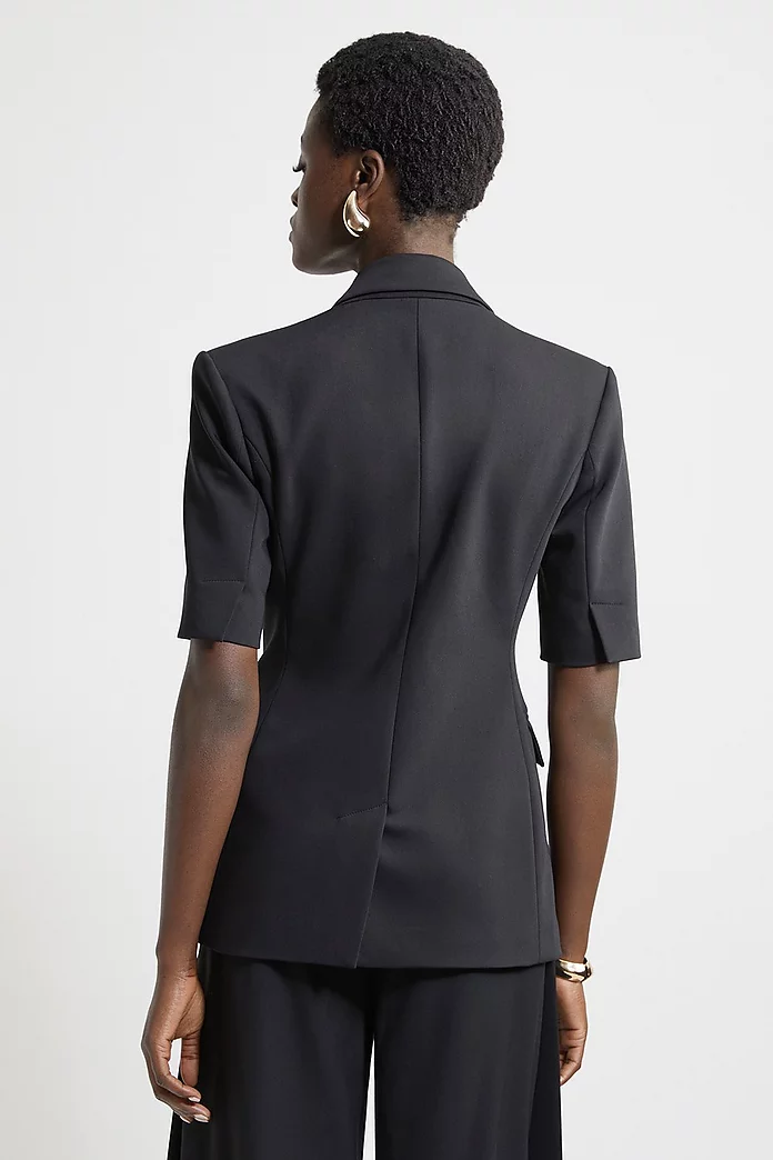 Tall Tailored Short Sleeve Blazer Jacket | Karen Millen Tall Tailored Short Sleeve Blazer Jacket | Karen Millen