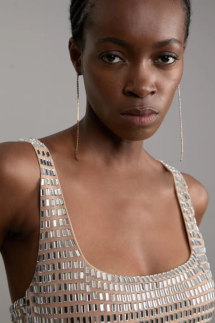 Premium Crystal Embellished Jersey Mini Dress | Karen Millen Premium Crystal Embellished Jersey Mini Dress | Karen Millen