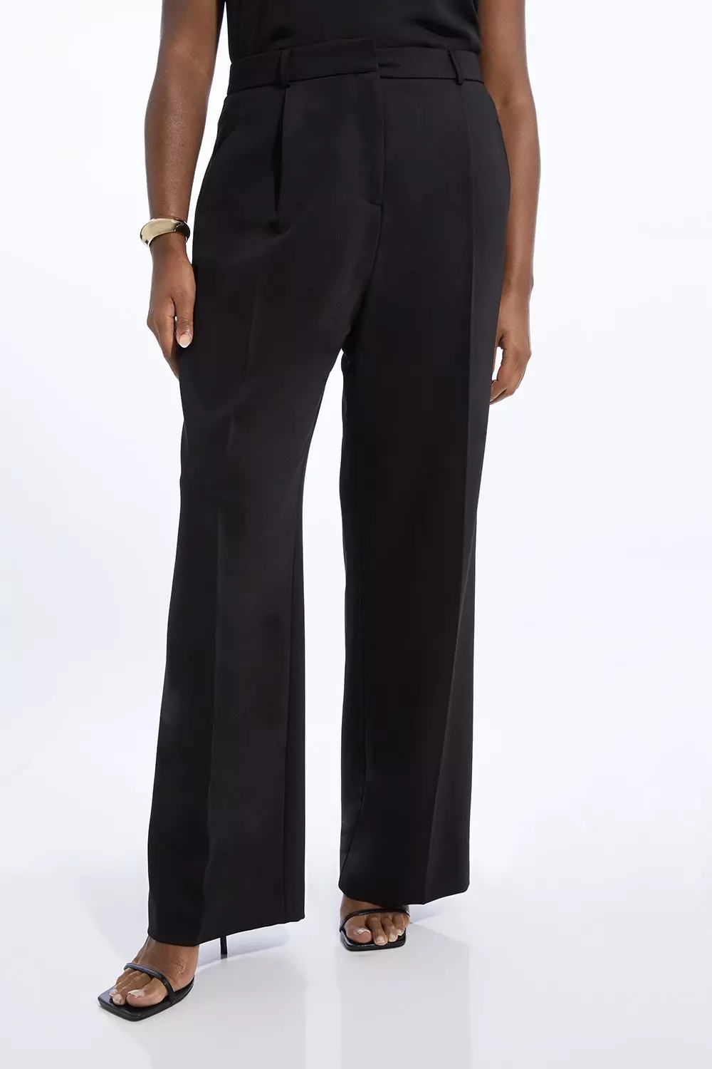 【ダンスクイーン】ブラックパンツ2607 Plus Size Tailored Straight Leg Pants | Karen Millen