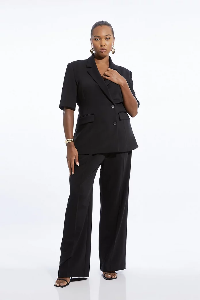 Plus Size Tailored Short Sleeve Blazer Jacket | Karen Millen Plus Size Tailored Short Sleeve Blazer Jacket | Karen Millen
