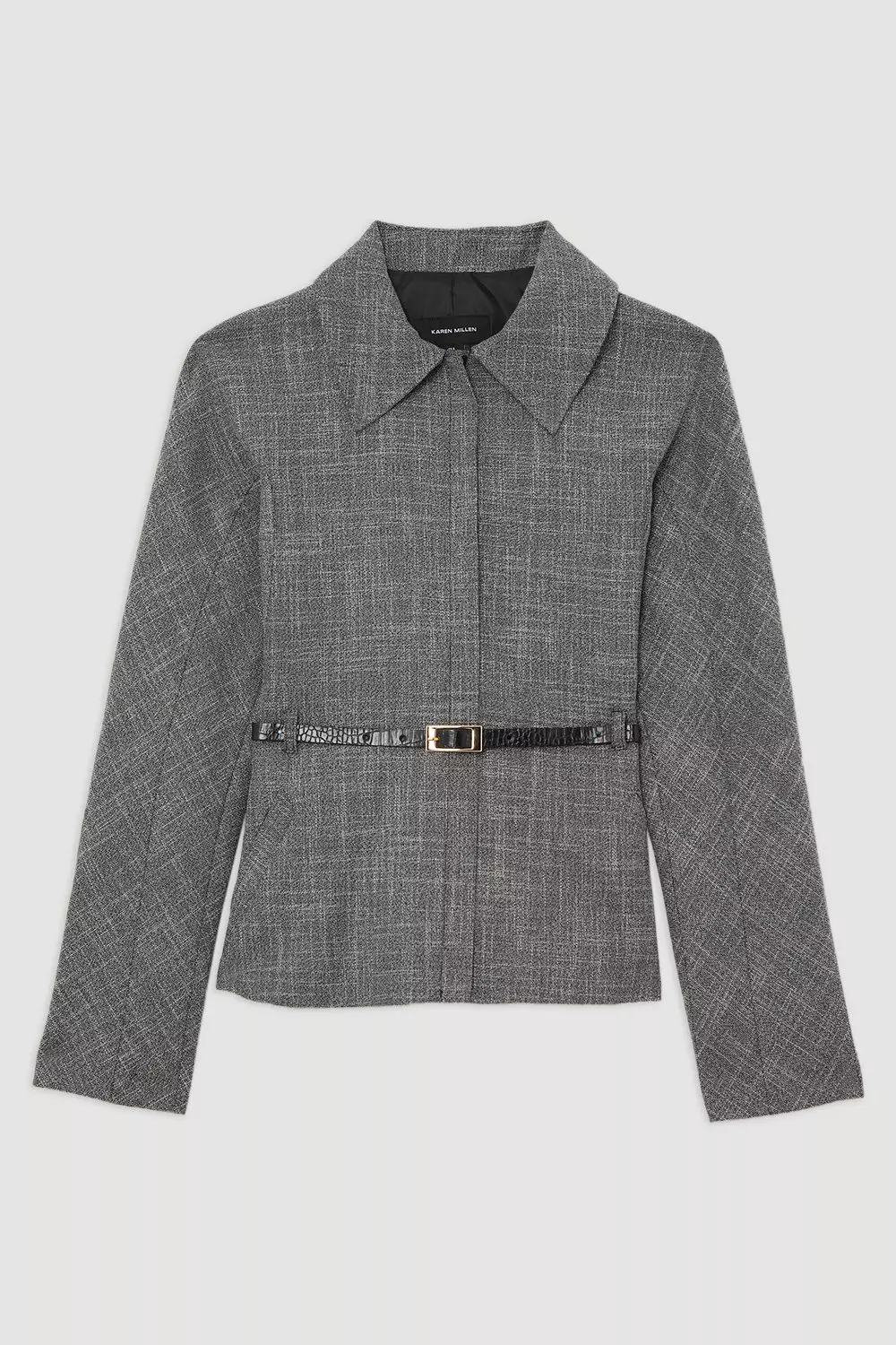 ◆KAREN MILLEN◆モノ テクスチャーウーブン ボンバージャケット KAREN MILLEN Satin Woven Bomber Jacket | endource