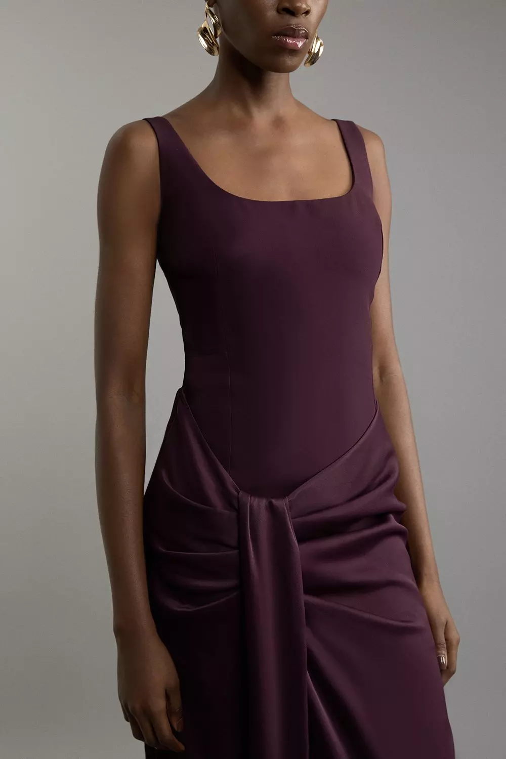 【etoll. 】Drape design I-line dress etoll. Etoll. Drape Design I-Line Dress for Weddings and Parties
