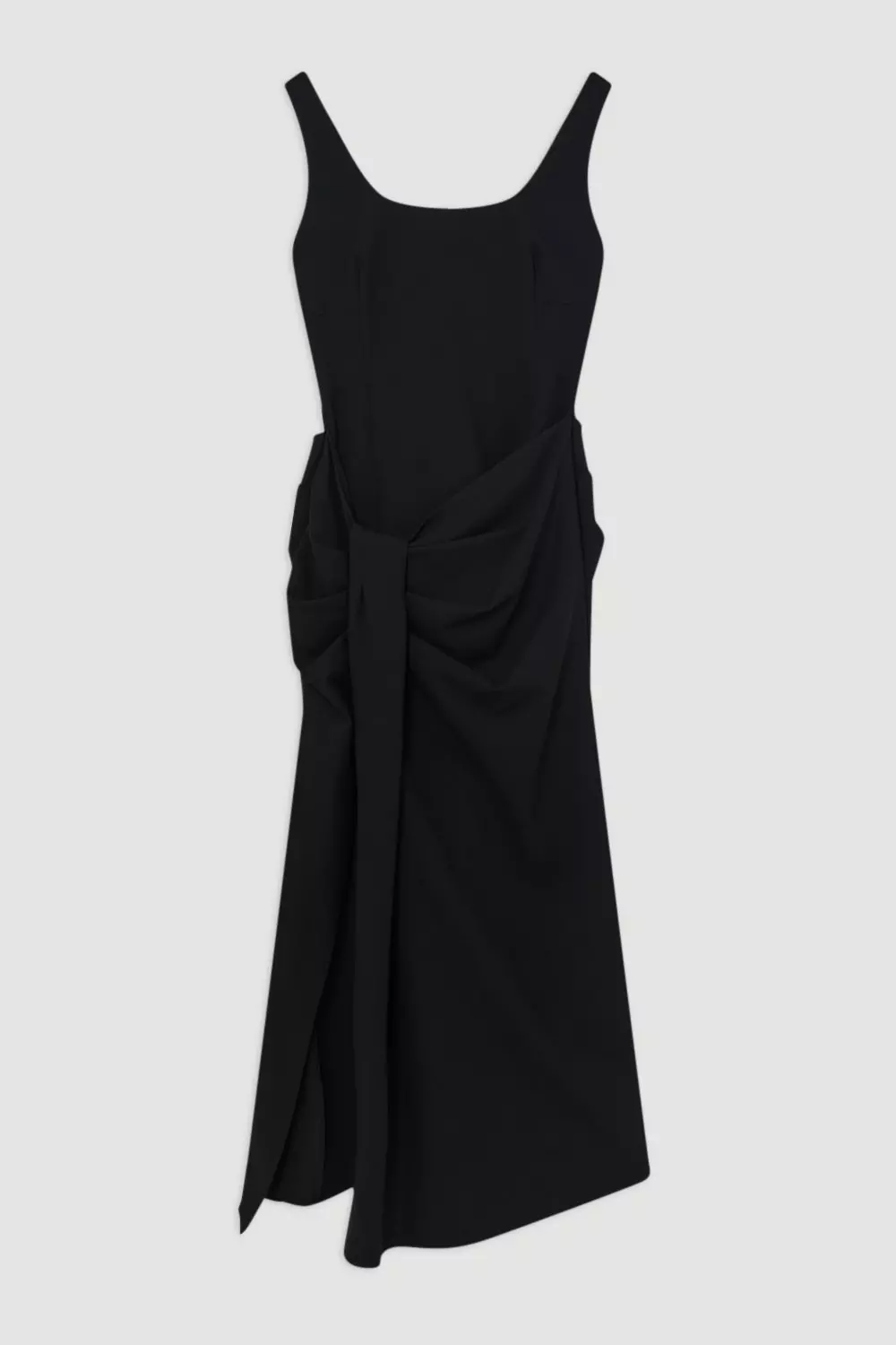 Black Tailored Waist Drape Corset Maxi Dress alternative image
