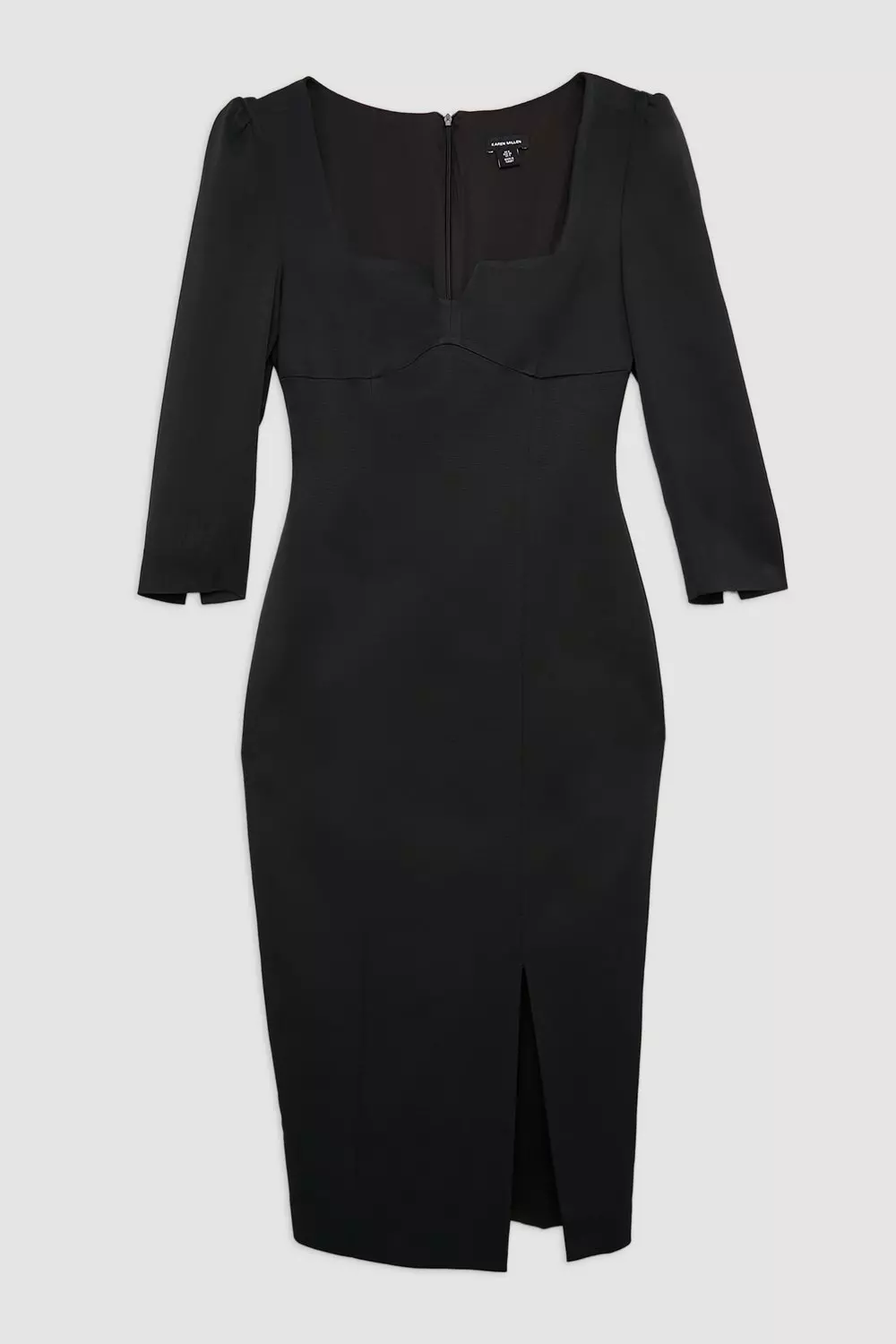 ★Karen Millen★ オーガンディネクタイネックミディドレス 安心追跡【KAREN MILLEN】リボンタイネックミディドレス