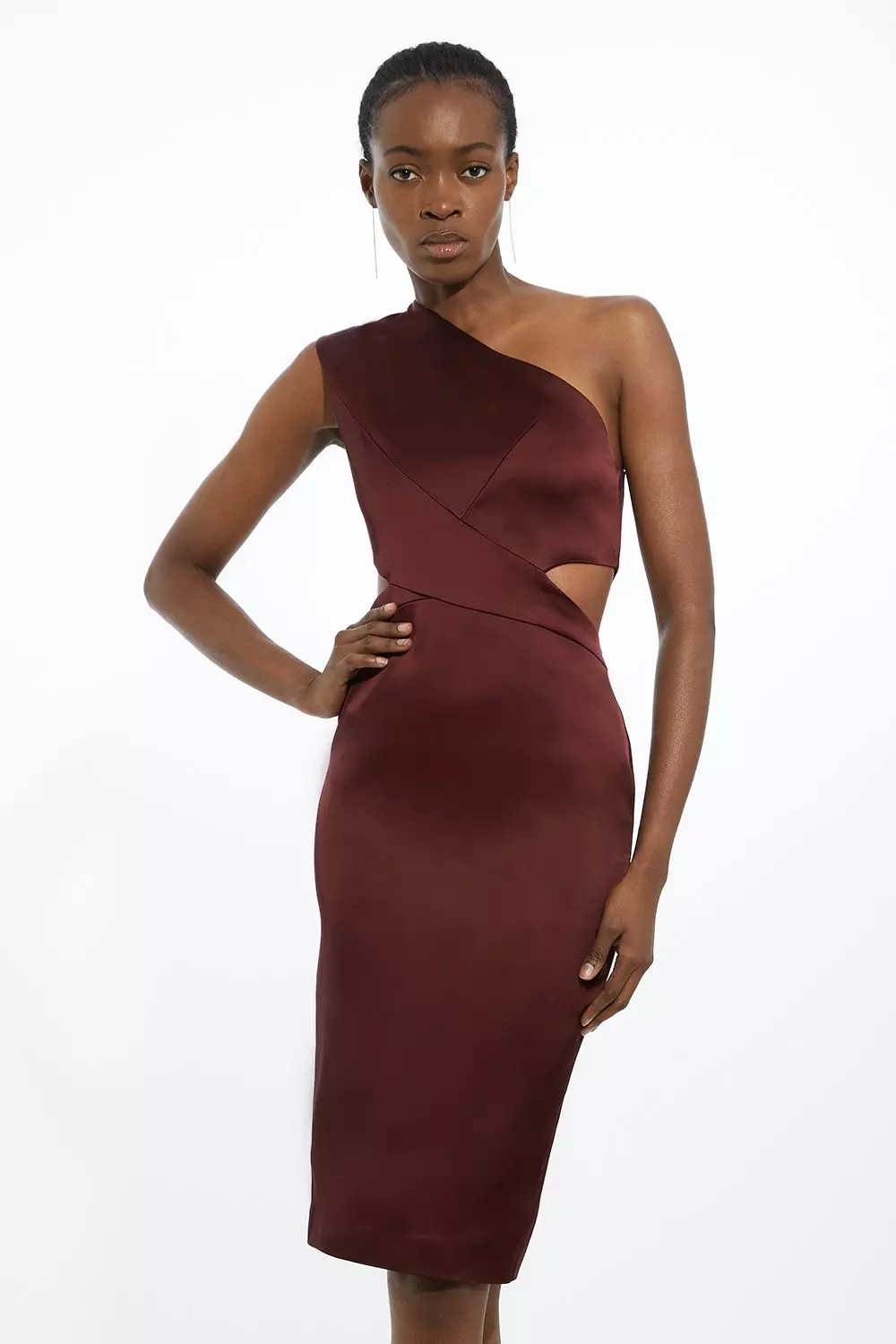 One shoulder knee length dress sale