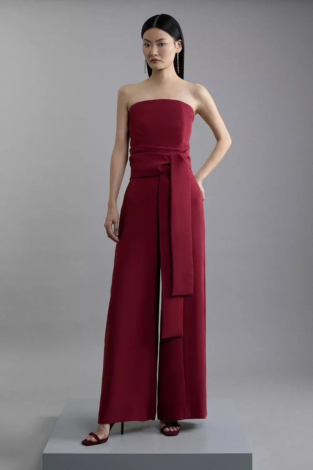 Soft Tailored Color Block Tailored Bandeau Jumpsuit Karen Millen