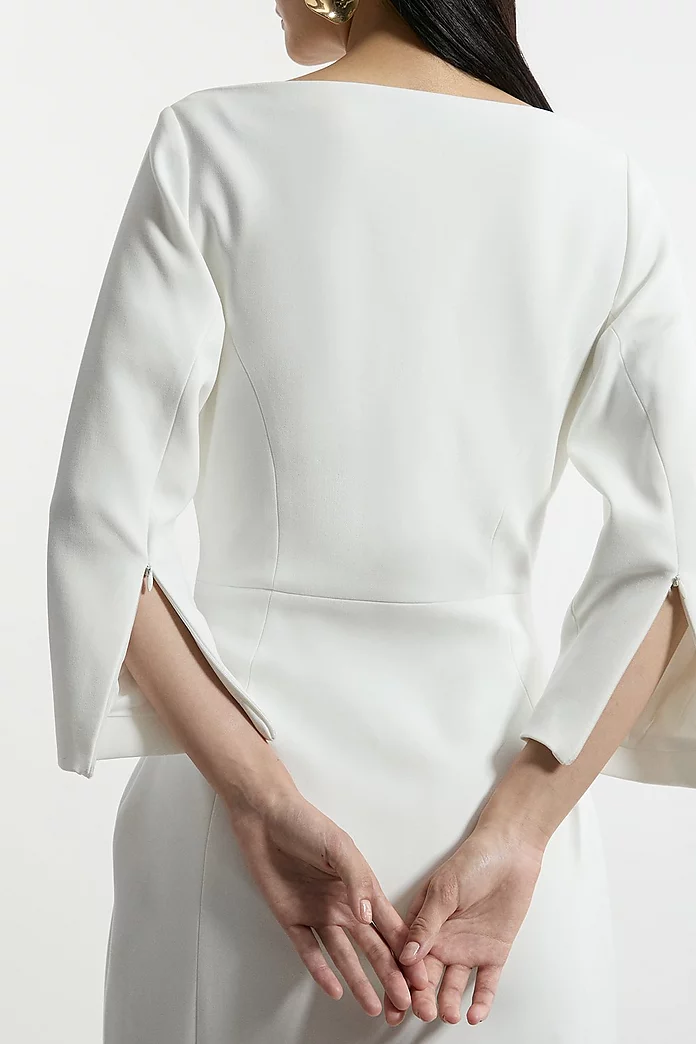 Compact Stretch Tailored Long Sleeve Zip Through Maxi Dress Compact Stretch Tailored Long Sleeve Zip Through Maxi Dress
