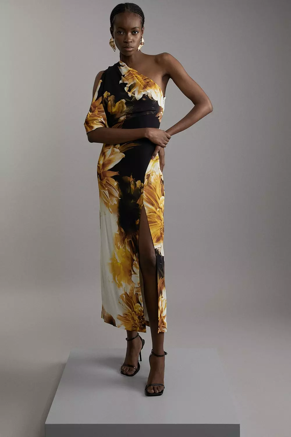 One shoulder dress floral hotsell