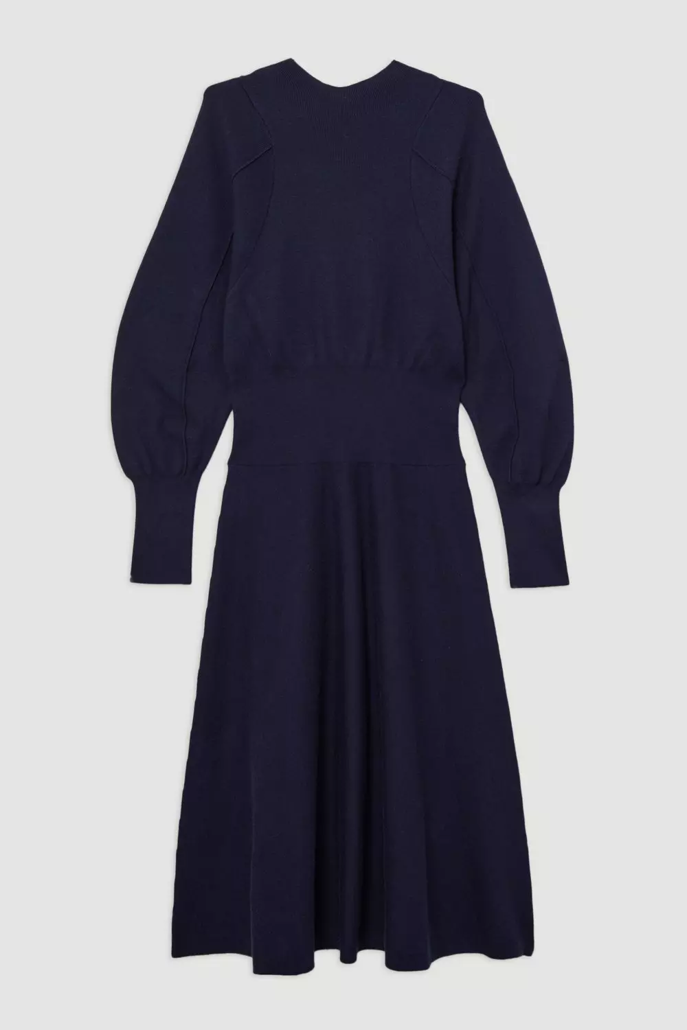 Wool Look Rounded Sleeve Knit Midi Dress | Karen Millen