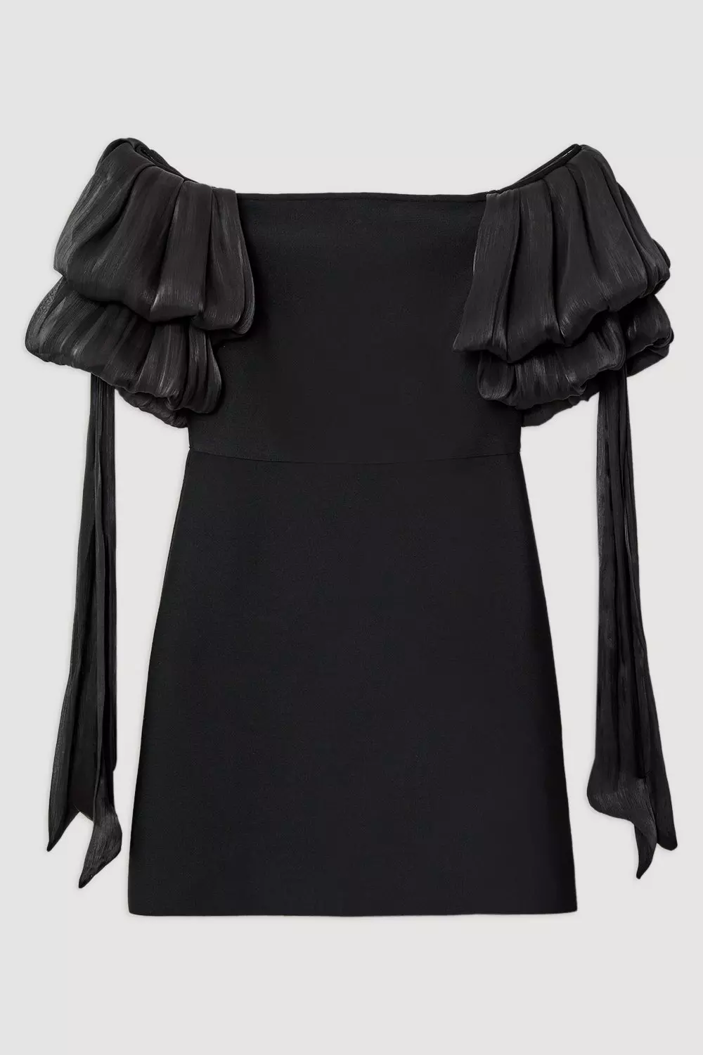 Bandage Figure Form Knit Tassel Sleeve Detail Mini Dress