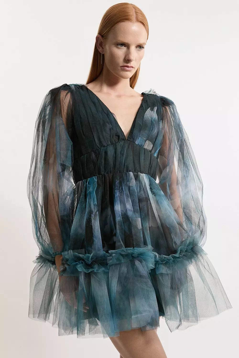 Plunge tulle dress best sale