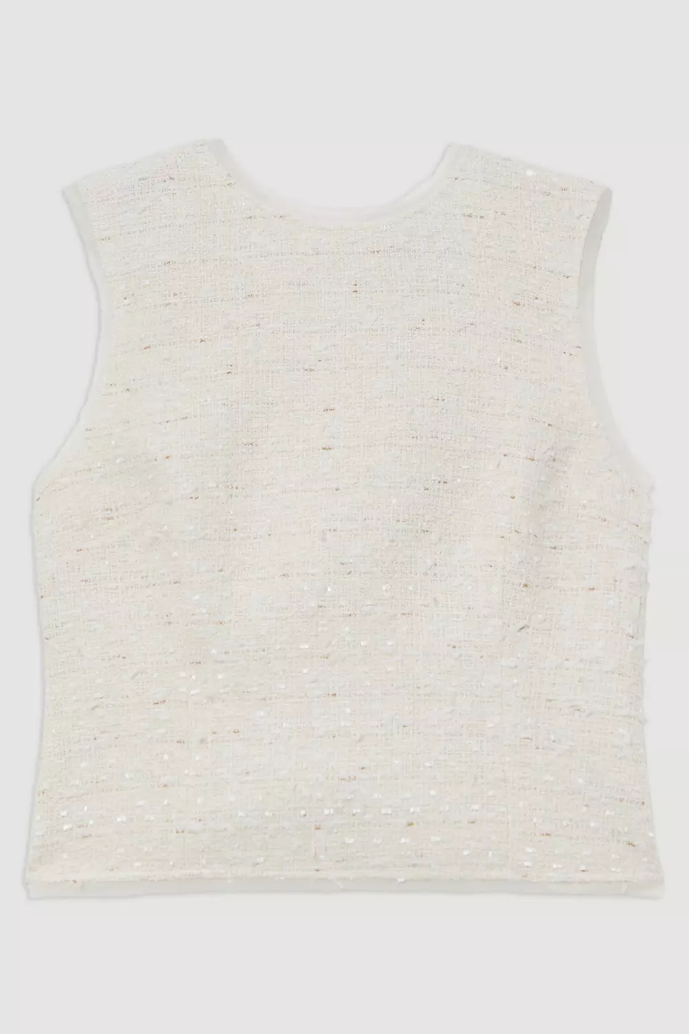 Metallic Boucle Georgette Mix Tailored Top | Karen Millen
