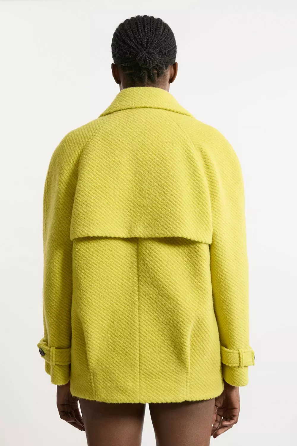 Lime Petite Textured Wool Blend Pea Coat alternative image