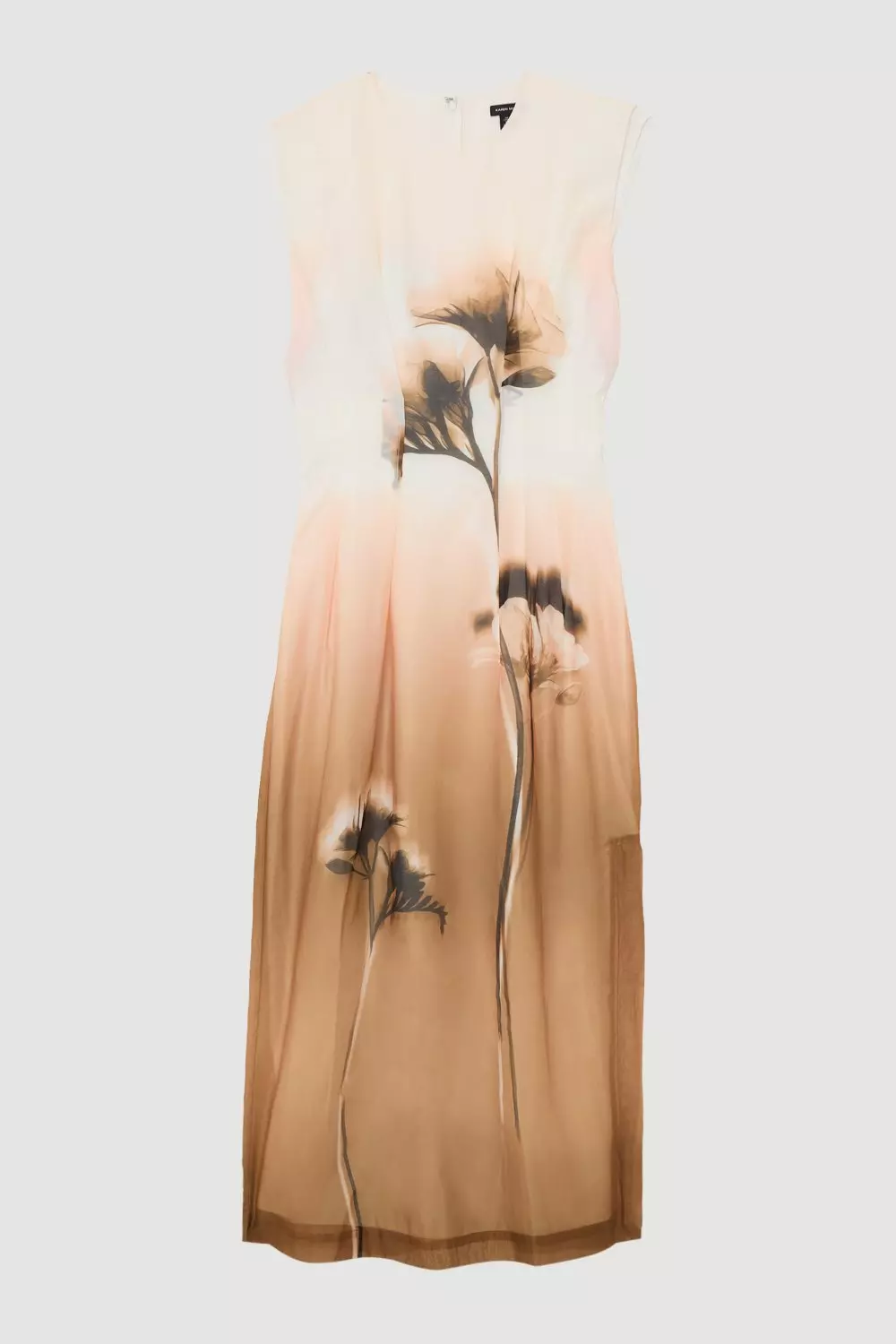 【KAREN MILLEN】フローラル オーガンジー ピンタック ミディ Metallic Guipure Lace Placed Floral Pleat Midi Dress | Karen