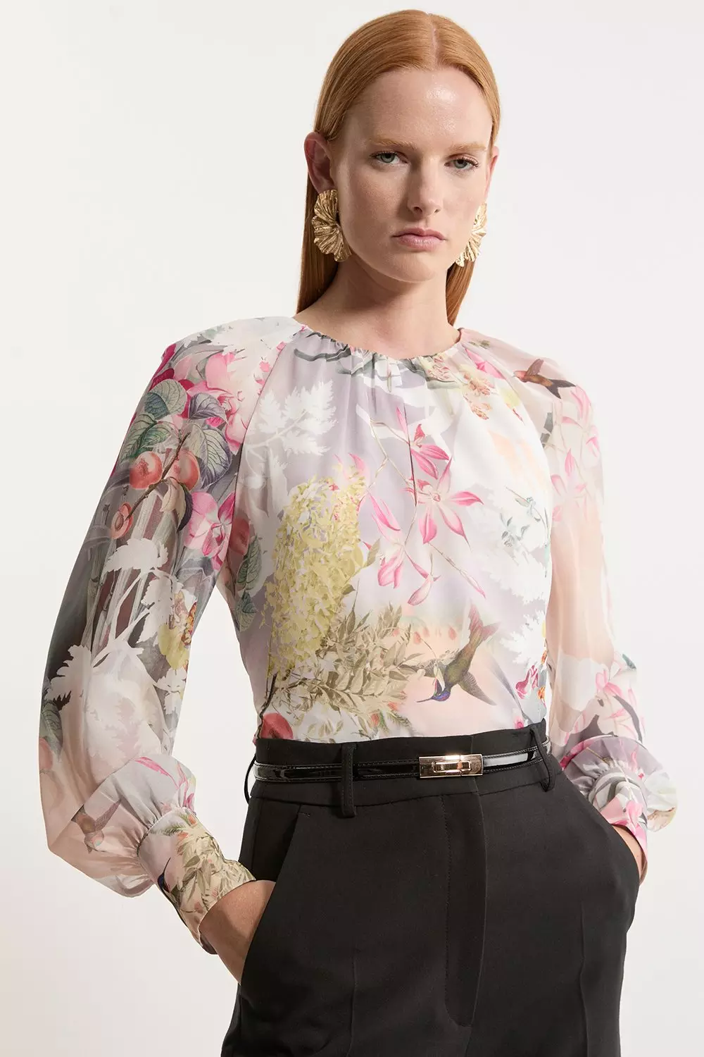 ★Karen Millen★ ボイルミラーフローラルバルドープレイスーツ Karen Millen☆ラダーレース付きボイルフローラルプレイスーツ